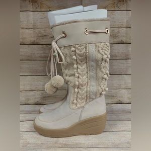 NWT Juicy Couture Snowbunny Tan Tall Boots - Size 8 Women's